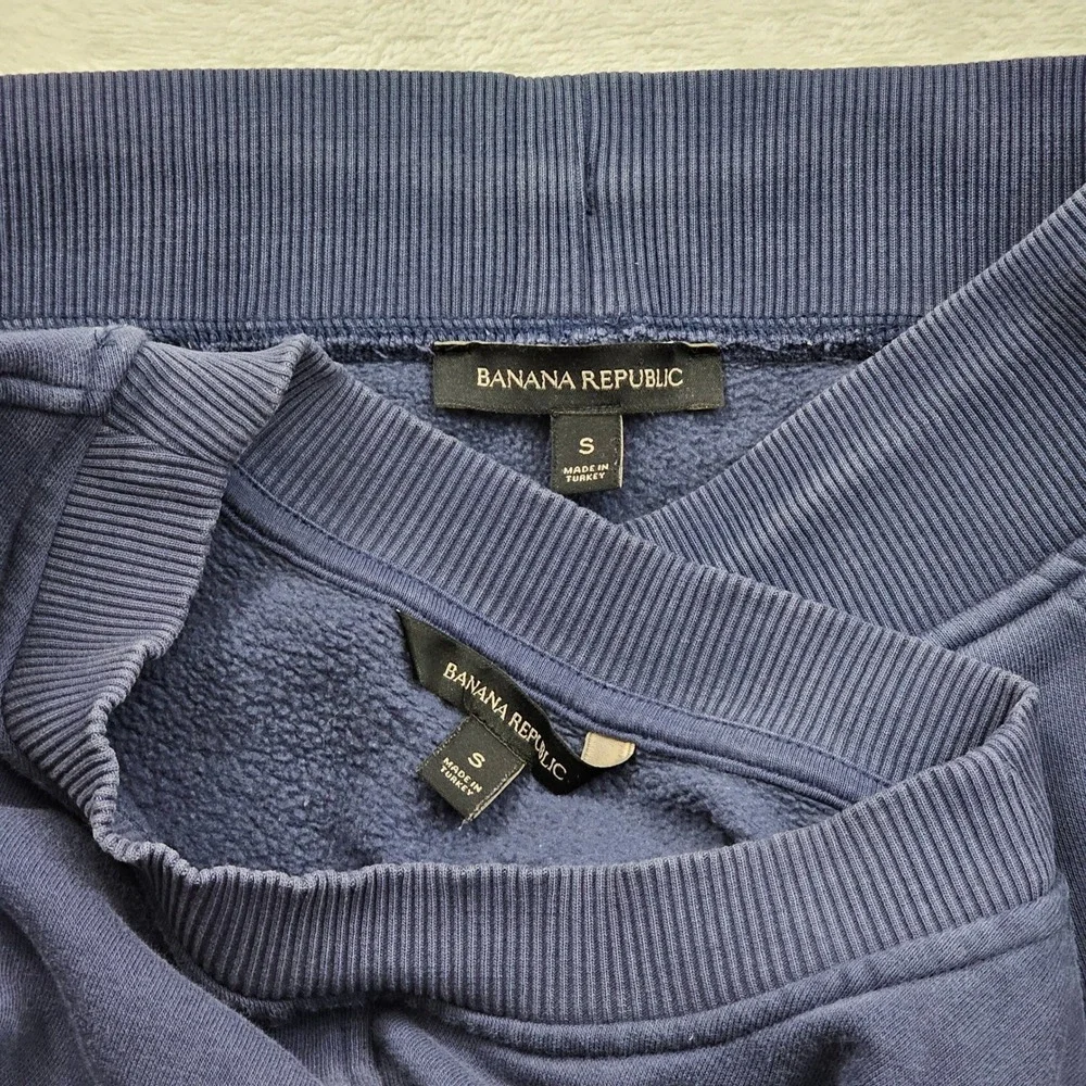 Banana‎ Republic Sweatshirt Jogger Set Womens S Navy Blue Seamed Fleece Lounge